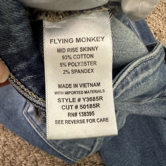 Flying Monkey Distressed Blue Jeans - Picture 8 of 13